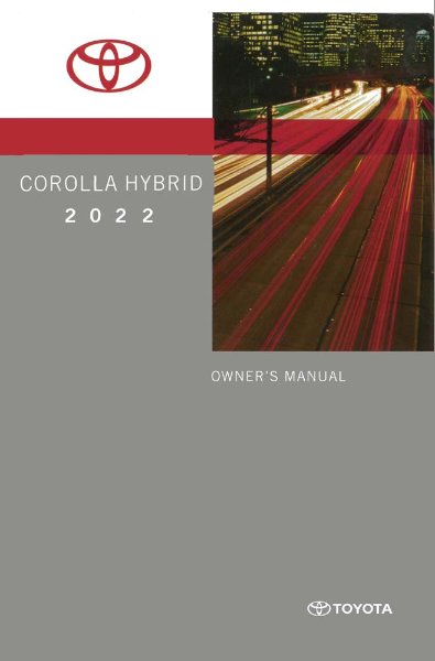 2022 Toyota COROLLA HYBRID Owner's Manual