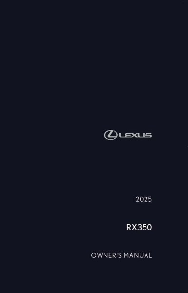 2025 Lexus RX 350 Owner's Manual