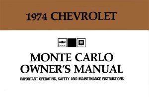 1974 Chevrolet Monte Carlo Owner's Manual