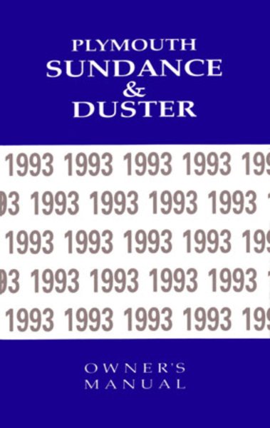 1993 Plymouth Duster, Sundance Owner's Manual