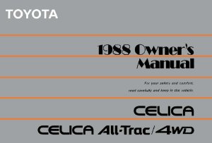 1988 Toyota Celica All-Trac / 4WD Owner's Manual