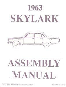 1963 Buick Skylark Assembly Manual Book Rebuild Instructions Illustrations
