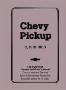 1988 Chevrolet Silverado 1500, Silverado 2500, Silverado 3500 Owner's Manual