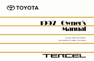 1997 Toyota Tercel Owner's Manual