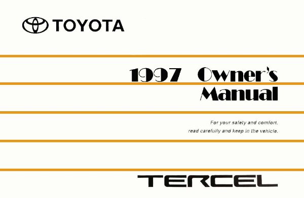 1997 Toyota Tercel Owner's Manual