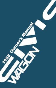 1988 Honda Civic Wagon Owner's Manual