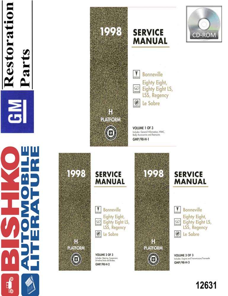 1998 Buick LeSabre, 88, LSS, Regency, Bonneville Factory Shop Service Manual