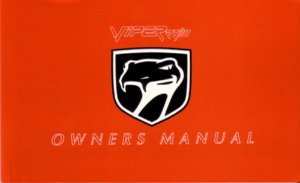 1993 Dodge Viper Owner's Manual