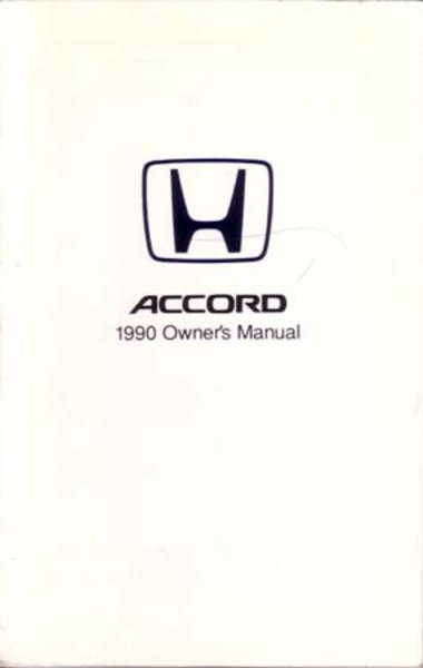 1990 Honda Accord, Coupe Owner's Manual