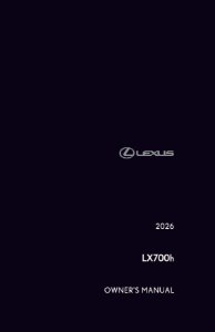 2026 Lexus LX 700H Owner's Manual