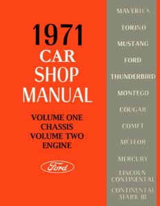 1971 Ford Lincoln, Mercury - All Models Factory Shop Service Manual