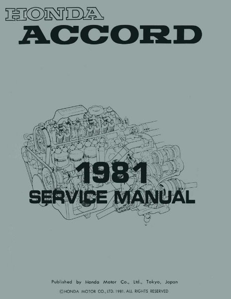 1981 Honda Accord Factory Shop Service Manual