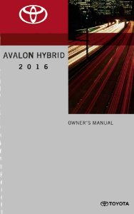 2016 Toyota Avalon Hybrid Owner's Manual
