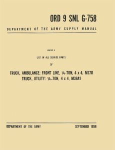 1952–1957 Jeep M38A1/M170 Parts Book