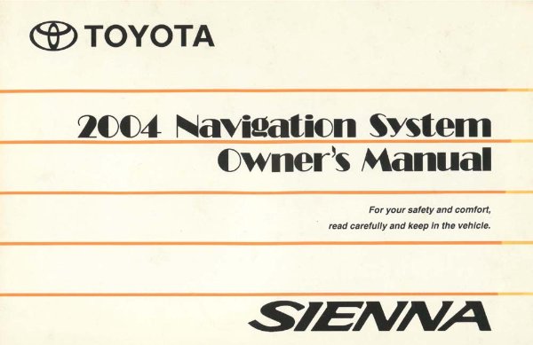 2004 Toyota Sienna Owner's Manual