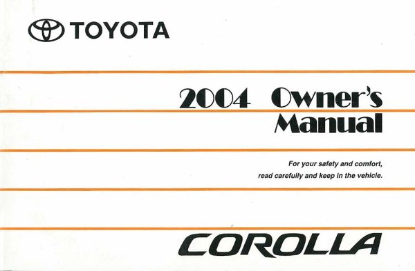 2004 Toyota Corolla Owner's Manual