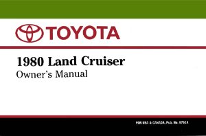 1980 Toyota Land Cruiser Owner's Manual