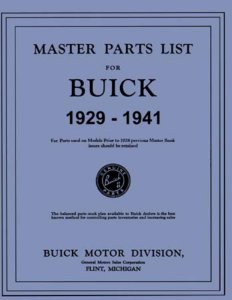 1928–1941 Buick All Models Parts Book