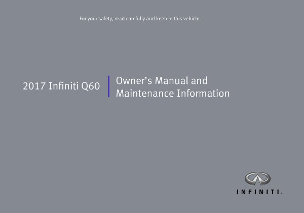 2017 Infiniti Q60 Owner's Manual
