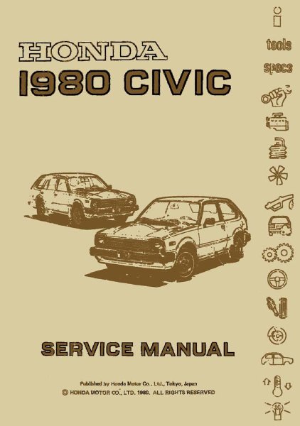 1980 Honda Civic Factory Shop Service Manual