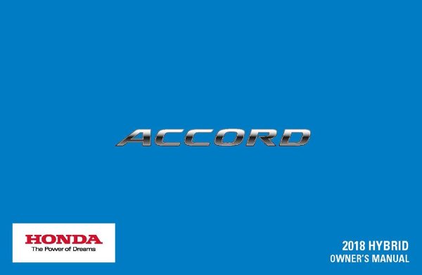 2018 Honda Accord Hybrid Owner's Manual