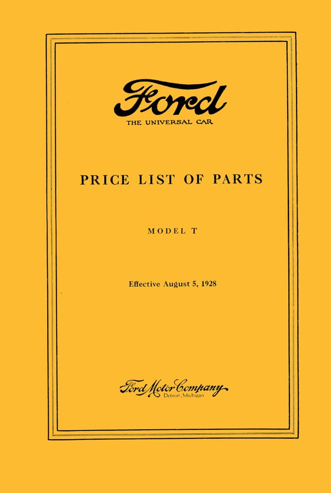 1909–1927 Ford T Parts Book