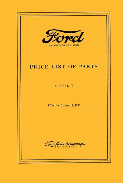 1909–1927 Ford T Parts Book
