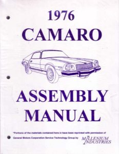 1976 Chevrolet Camaro Assembly Manual Book Rebuild Instructions Illustrations