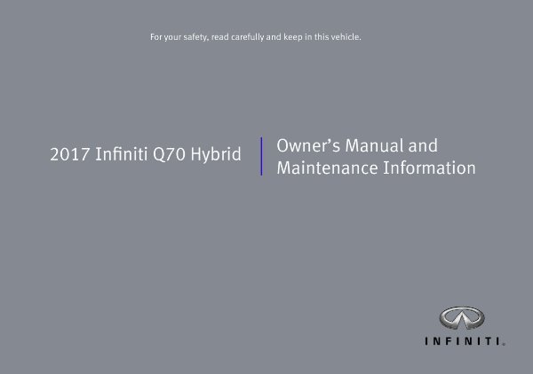 2017 Infiniti Q70 Hybrid Owner's Manual
