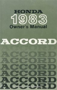 1983 Honda Accord Owner's Manual