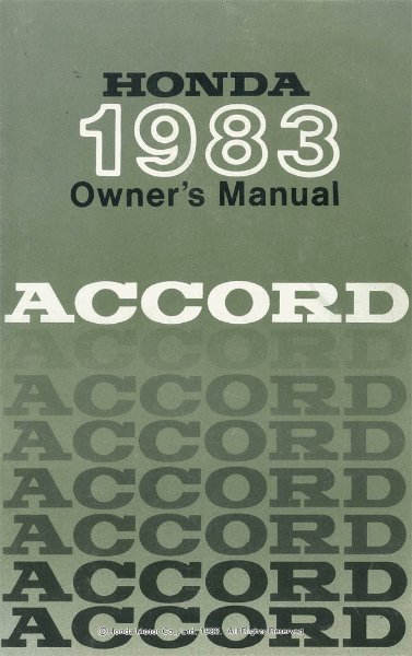 1983 Honda Accord Owner's Manual