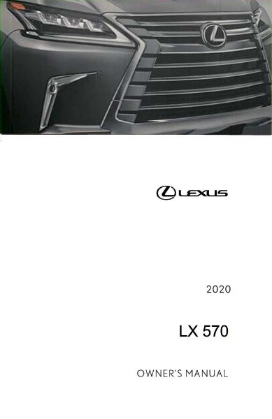 2020 Lexus LX 570 Owner's Manual