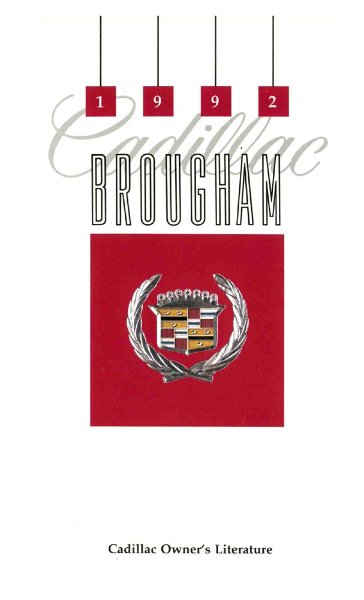 1992 Cadillac Brougham Owner's Manual