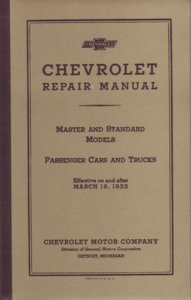 1933 Chevrolet All Car & Truck Models Factory Shop Service Manual