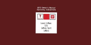 1972 Pontiac GTO, Le Mans Owner's Manual