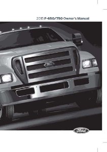 2015 Ford F-650, F-750 F-SUPER DUTY Owner's Manual