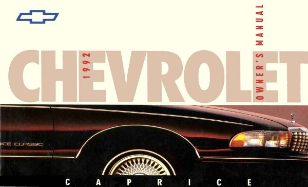 1992 Chevrolet Caprice Owner's Manual
