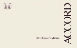 2003 Honda Accord Coupe Owner's Manual