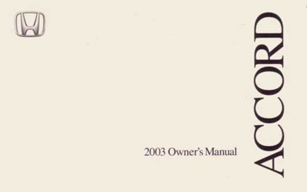 2003 Honda Accord Coupe Owner's Manual