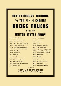 1961 Dodge WC Series - Military Vehicels Owner's Manual