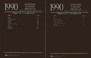 1990 Ford Truck Aerostar, Bronco II, Ranger Factory Shop Service Manual
