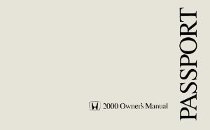 2000 Honda Passport Owner's Manual