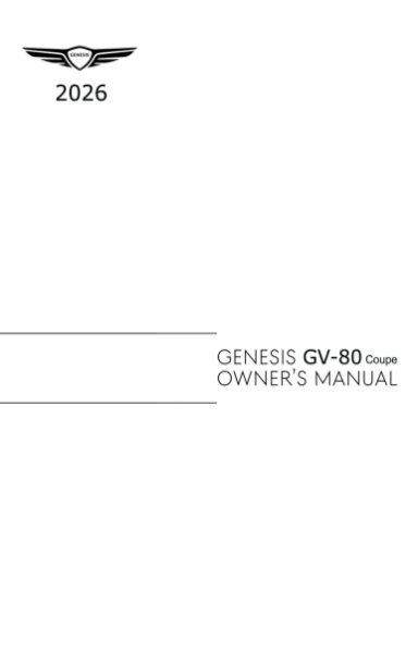2026 Genesis GV80 Coupe Owner's Manual