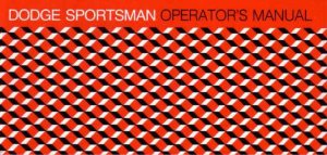1975 Dodge Sportsman Van Owner's Manual
