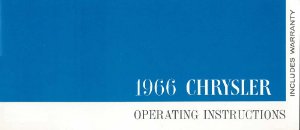 1966 Chrysler All Models Owner's Manual