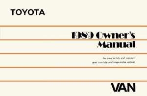 1989 Toyota Van Owner's Manual