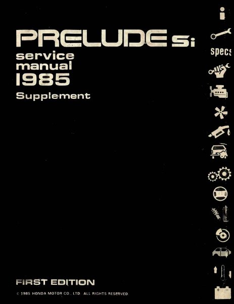 1985 Honda Prelude SI Factory Shop Service Manual