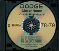 1978-79 DODGE MOTOR HOME Chassis & Electrical Repair Shop Manual sample image