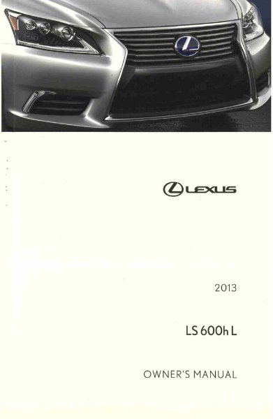 2013 Lexus LS 600h L Owner's Manual