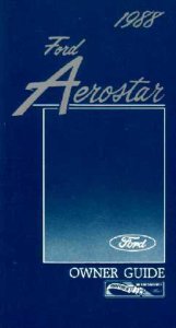 1988 Ford Aerostar Owner's Manual